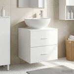 vidaXL Vanité de lavabo mural Blanc 49 5 x 44 5 x 66 5 cm
