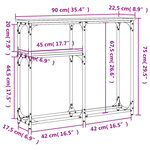 vidaXL Table console noir 90x22 5x75 cm bois d'ingénierie