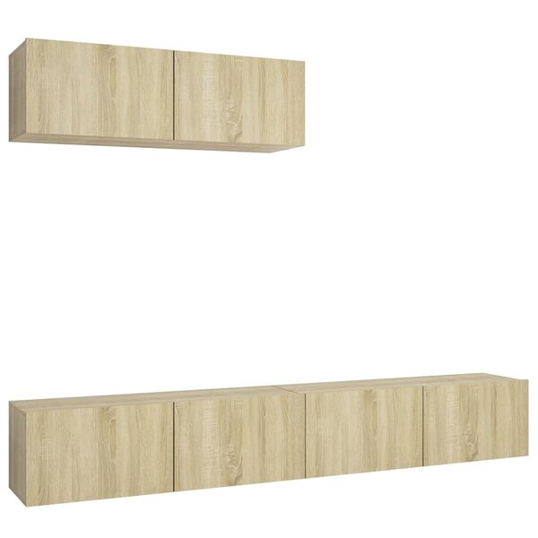 vidaXL Meubles TV 3 Pièces Chêne sonoma Bois d'ingénierie