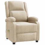 vidaXL Fauteuil de massage Crème Tissu