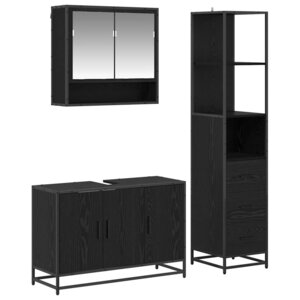 vidaXL Ensemble de mobilier de salle de bain 3 Pièces Bois Ancien