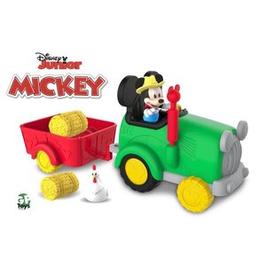 Mickey  tracteur et remorque avec 1 figurine 7 5 cm articulée et des accessoires  jouet pour enfants des 3 ans  mcc05