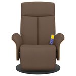 vidaXL Fauteuil inclinable de massage avec repose-pieds marron tissu