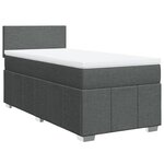 vidaXL Sommier à lattes de lit avec matelas Gris foncé 90x200 cm Tissu