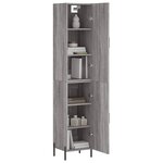 vidaXL Buffet haut Sonoma gris 34 5x34x180 cm Bois d'ingénierie