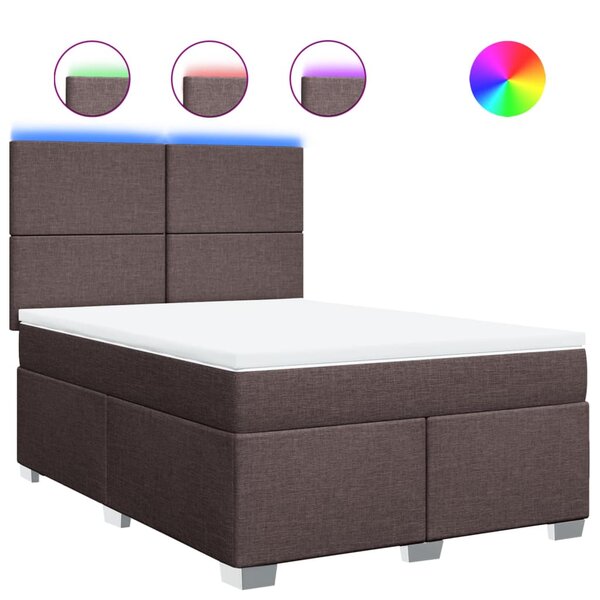 vidaXL Sommier à lattes de lit avec matelas Marron foncé 160x200 cm