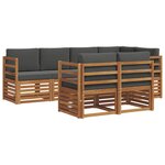 vidaXL Ensemble de canapé d'angle 7 Pièces Naturel et Anthracite