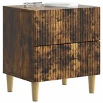 vidaXL Cabinet de chevet avec tiroir Chêne fumé 43 x 34 5 x 48 cm