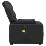 vidaXL Fauteuil de massage inclinable Noir Similicuir