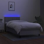 vidaXL Sommier à lattes de lit avec matelas et LED Gris clair 80x200cm