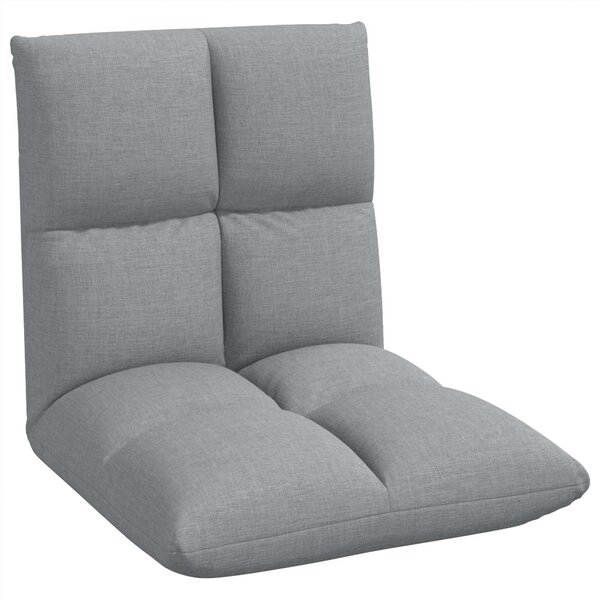 vidaXL Fauteuil de sol ajustable Gris clair Tissu