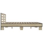 vidaXL Cadre de lit chêne sonoma 160x200 cm bois d'ingénierie et métal