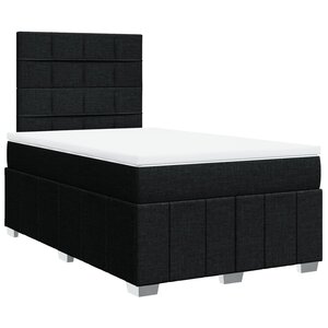 vidaXL Sommier à lattes de lit avec matelas Noir 120x200 cm Tissu