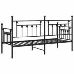 vidaXL Cadre de lit jour Noir 80x200 cm en acier