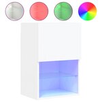 vidaXL Meuble TV avec lumières LED blanc 40 5x30x60 cm