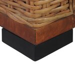 vidaXL Canapé à 3 places avec coussins Marron Rotin naturel