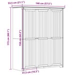 vidaXL Garde-robe BODO gris 146x53 5x173 cm bois massif de pin