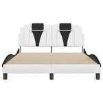 vidaXL Cadre de lit sans matelas blanc et noir 140x200 cm similicuir