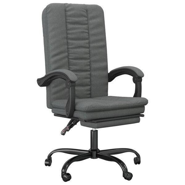 vidaXL Fauteuil inclinable de bureau Gris foncé Tissu