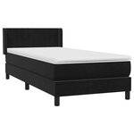 vidaXL Sommier à lattes de lit avec matelas noir 90x220 cm velours