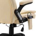 vidaXL Chaise de bureau de massage Crème Similicuir