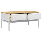 vidaXL Table basse FLORO blanc 99x55 5x45 cm bois massif de pin