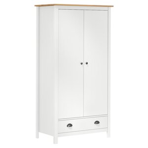 vidaXL Garde-robe à 2 portes Hill Blanc 89x50x170cm Bois de pin solide