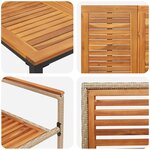 vidaXL Ensemble de salle à manger de jardin 5 pièces en poly rotin beige et acacia
