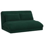 vidaXL Fauteuil de sol ajustable Vert foncé Velours
