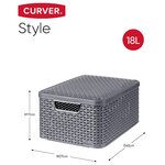 Curver Boîtes de rangement Style avec couvercle 3 Pièces M Anthracite