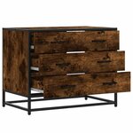 vidaXL Commode chêne fumé 70x41x56 cm bois d'ingénierie