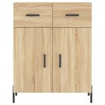 vidaXL Buffet haut Chêne sonoma 69 5x34x180 cm Bois d'ingénierie