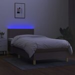 vidaXL Sommier à lattes de lit avec matelas LED Taupe 90x190 cm Tissu