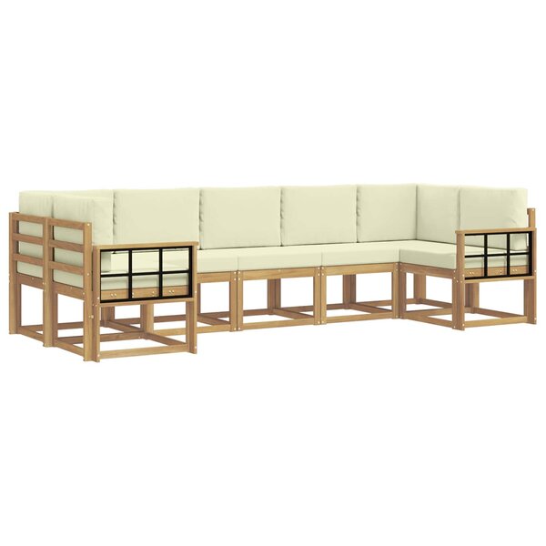 vidaXL Ensemble de canapés d'extérieur 7 pc Blanc et crème