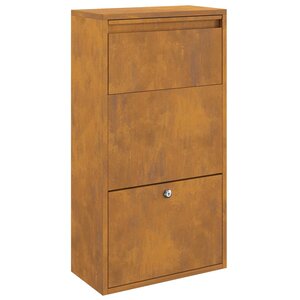 vidaXL Boîte de dépôt de colis Rouillé 44 x 22 x 82 cm Acier patiné