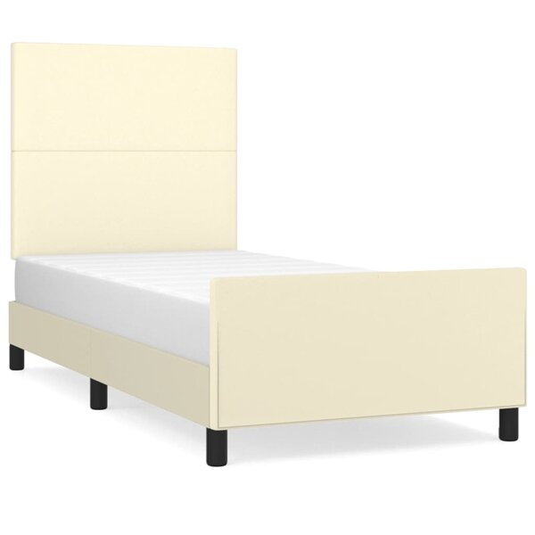 vidaXL Cadre de lit avec tête de lit Crème 80x200 cm Similicuir