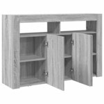 vidaXL Buffet Sonoma gris 116 x 30 x 75 cm Bois d'ingénierie