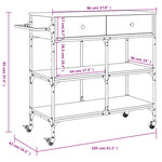vidaXL Chariot de cuisine chêne sonoma 105x42x95 cm bois d'ingénierie