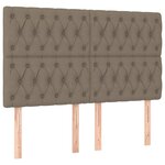 vidaXL Tête de lit à LED Taupe 160x7x118/128 cm Tissu
