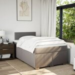 vidaXL Sommier à lattes de lit avec matelas taupe 120x190 cm tissu