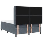 Lit Box Spring vidaXL avec Matelas Gris Foncé 160x200 cm Velours