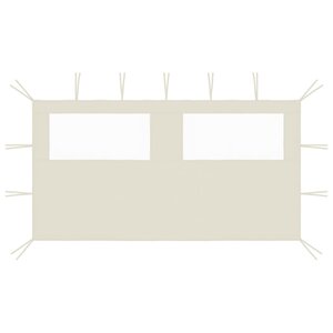 vidaXL Paroi latérale de belvédère avec fenêtres 4x2 m Crème