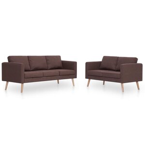 vidaXL Ensemble de canapé 2 Pièces tissu marron