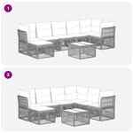 vidaXL Ensemble de canapé de jardin 8 Pièces Noir polyrotin