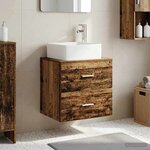 vidaXL Vanité de lavabo mural Bois ancien 49 5 x 41 x 63 cm