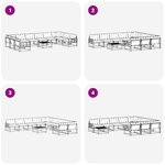 vidaXL Ensemble de canapés d'extérieur 11 Pièces Blanc et Beige