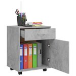 vidaXL Armoire à roulettes Gris béton 45x38x54 cm Bois d’ingénierie