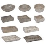 vidaXL Lavabo Gris 40x40x10 cm Marbre