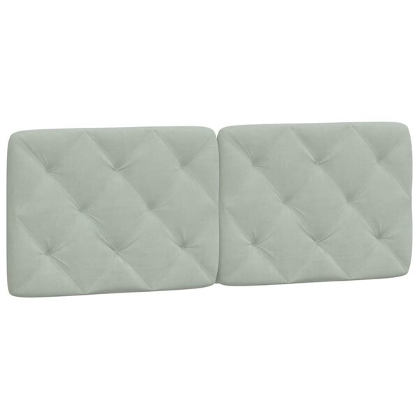 vidaXL Coussin de tête de lit gris clair 137 cm velours