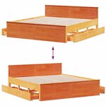 vidaXL Cadre de lit sans matelas avec tête de lit 200x200 cm bois pin